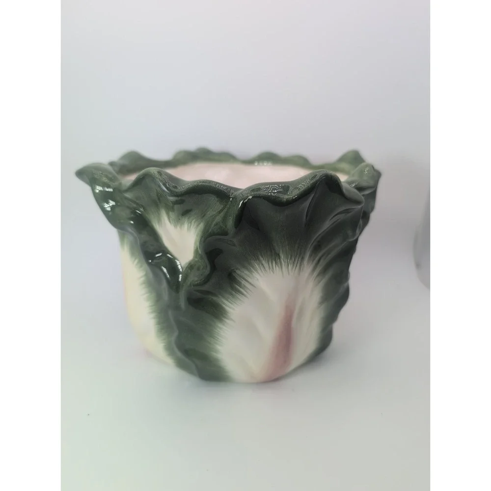 Harry And David Ceramic Cabbage Vase Centerpiece Decor 5x7.5 Inch
